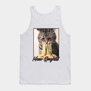 Cat Eating Spaghetti Tank Top